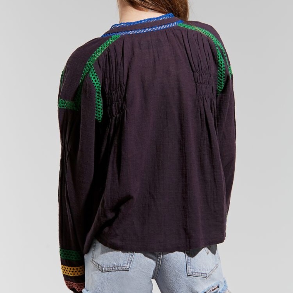Urban Outfitters Peasant Top Blouse Tassel Medium - Picture 8 of 8